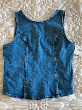 NWT American Eagle Denim high neck cropped tank top Y2K tik tok